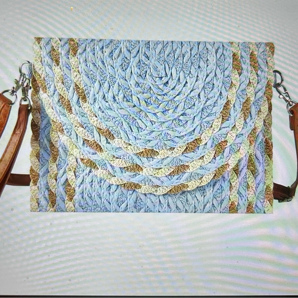 Multi Pattern Straw Clutch/Crossbody Bag by Styline